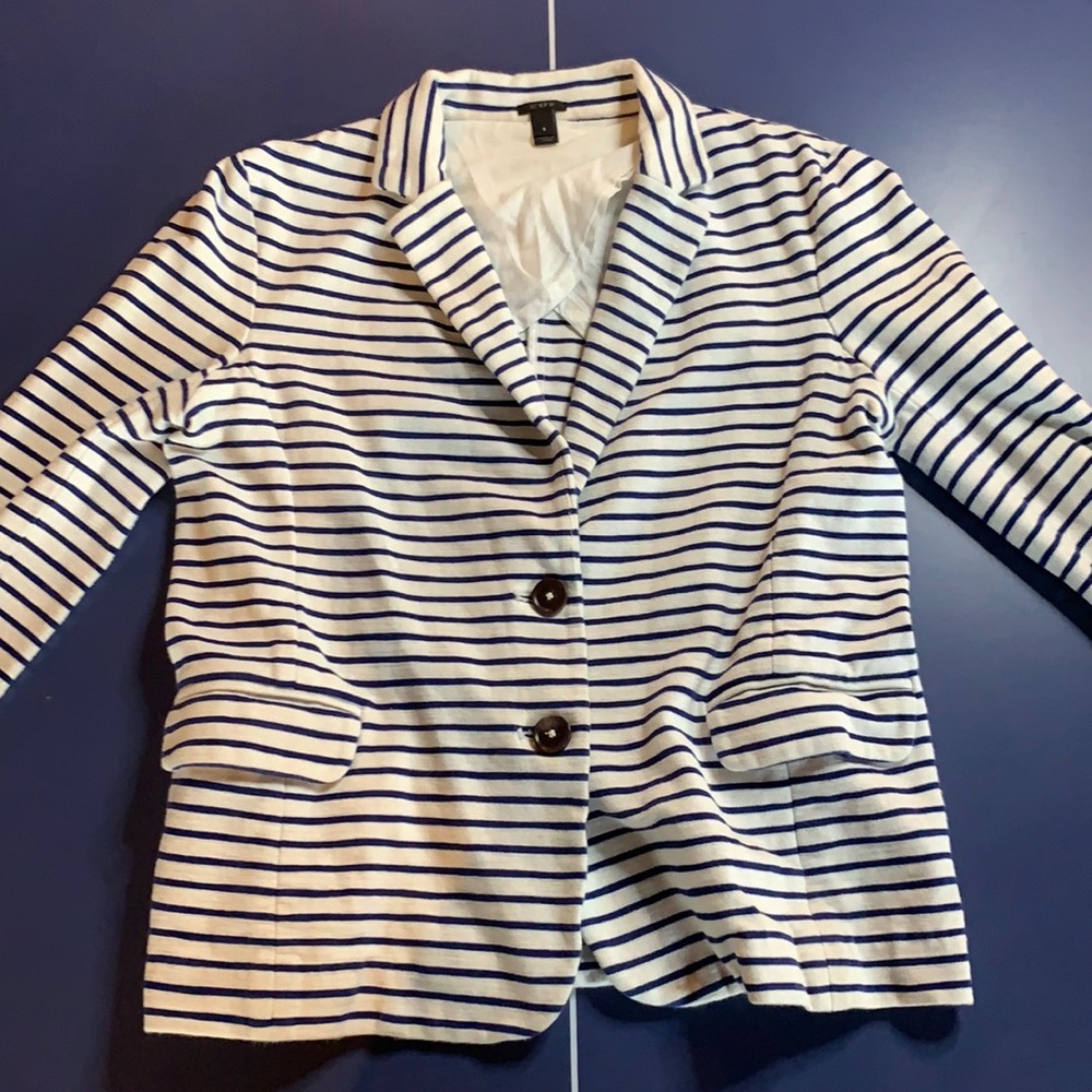 J.Crew Women’s Blazer Blue Stripe